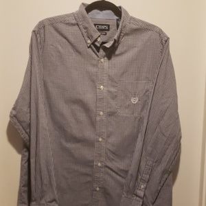 Men's navy & white checker shirt, sz med